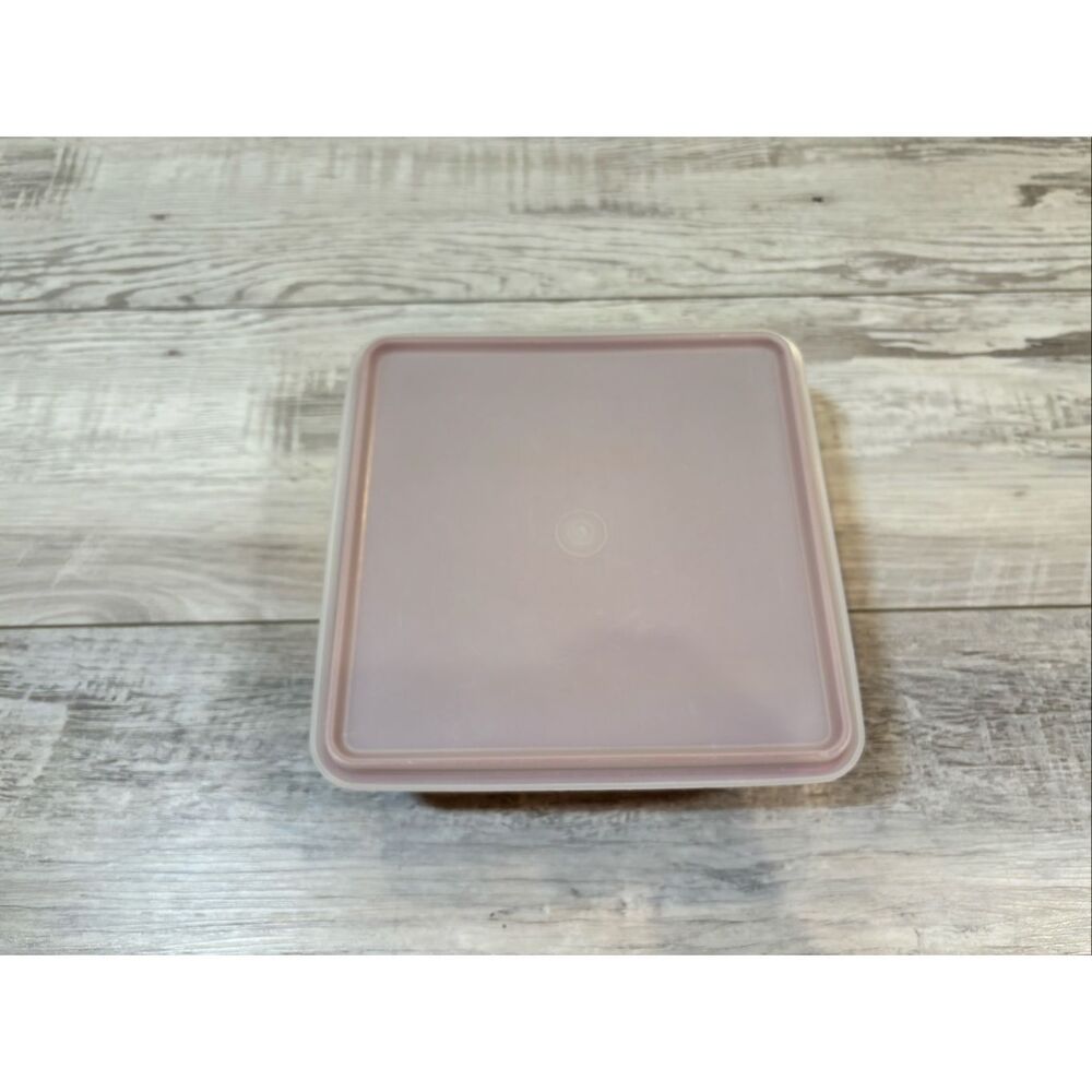 Vintage Tupperware Square Storage Container Paprika Red/Orange Dish with Lid - Picture 4 of 9